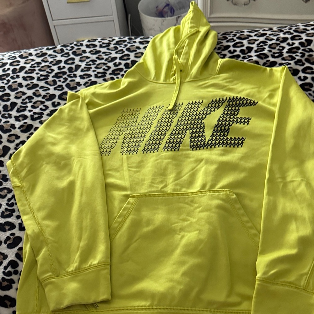Nike Neon Yellow Hoodie with Bold Logo